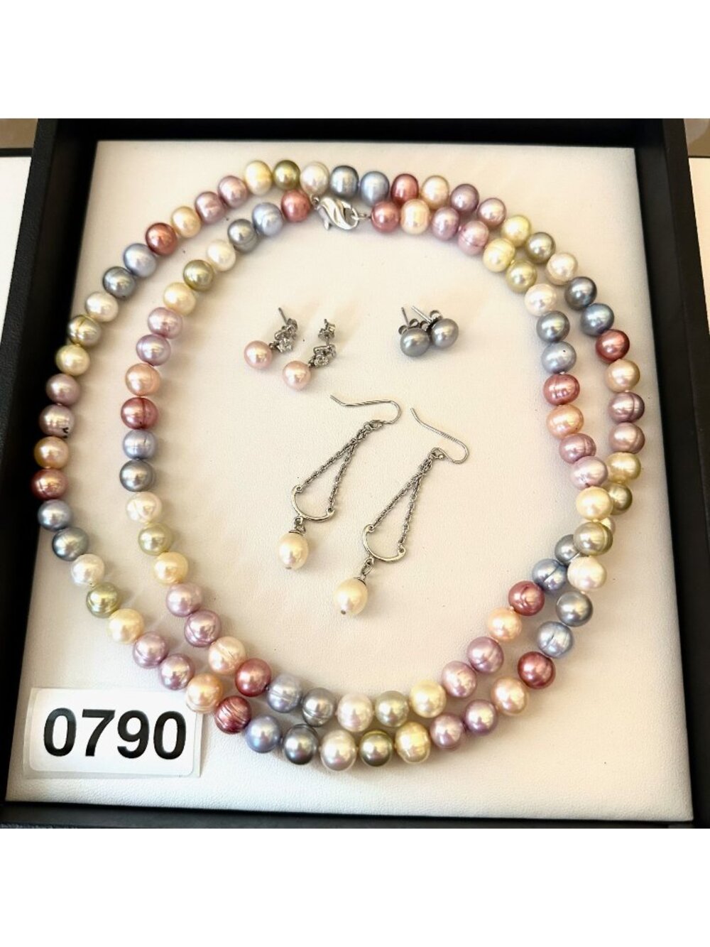 Jewelry Lot Honora Freshwater Pearl Necklace Pastel Sterling Silver Earrings